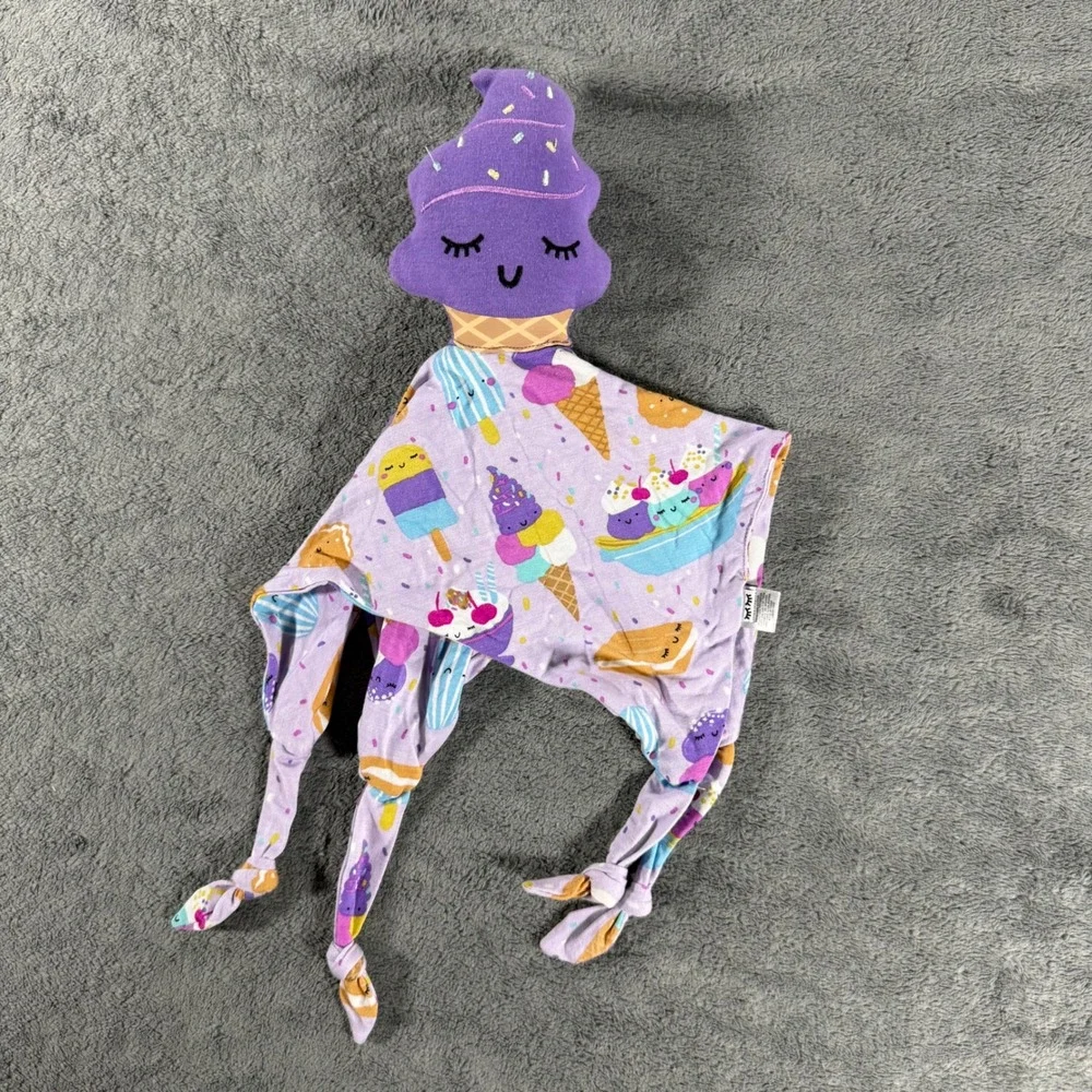 Little Sleepies Lovey Blanket Infant OS Purple Excellent Ice Cream Social Bamboo